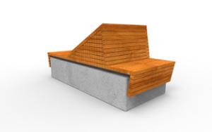 mała architektura, beton, beton architektoniczy, ława, ławka, leżanka, na murku, siedzisko z drewna, strefa relaksu