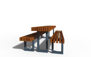 mała architektura, komplet piknikowy, ława, siedzisko z drewna, stół