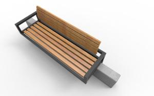 street furniture, concrete, smooth concrete, seating, wall top, wood backrest, armrest, wood seating