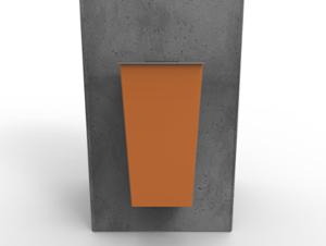 street furniture, litter bin, attached to wall, logo, safety ashtray