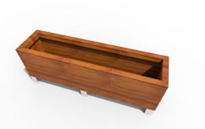 street furniture, planter, wood, mobile (pallet jack compatible), rectangular, steel