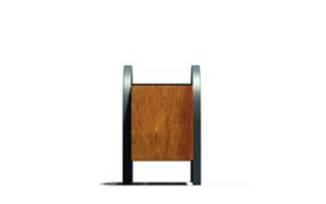 street furniture, planter, wood, logo, rectangular, steel
