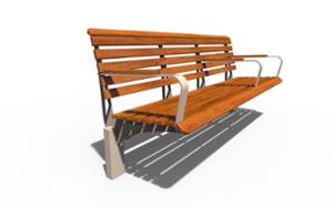 street furniture, for elderly people, seating, wood backrest, wood seating
