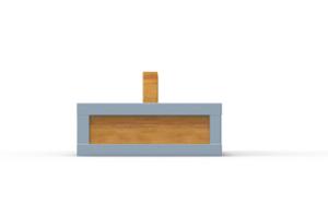 street furniture, planter, bench, seating, wood backrest, wood seating