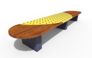 street furniture, double-sided , bench, curved