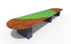 street furniture, bench, double-sided , curved