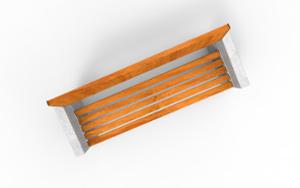 street furniture, seating, concrete, smooth concrete, wood backrest, armrest, wood seating