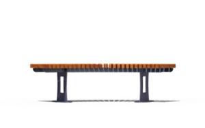 street furniture, price per metre, length measured on longer side, bench, curved, wood seating