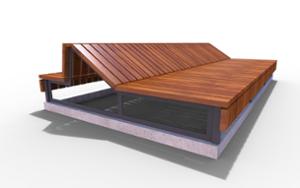 street furniture, concrete, smooth concrete, seating, chaise longue, wood backrest, wood seating, strefa relaksu