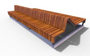 street furniture, concrete, smooth concrete, seating, chaise longue, wood backrest, wood seating, strefa relaksu
