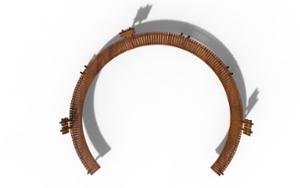 street furniture, seating, price per metre, length measured on longer side, wood backrest, curved, wood seating, high backrest
