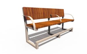 street furniture, price per metre, for elderly people, length measured on longer side, seating, wood backrest, armrest, wood seating