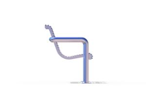 street furniture, seating, chair, for single person, steel backrest, armrest, steel seating