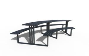 street furniture, park grill, other, picnic set, bench, curved, table