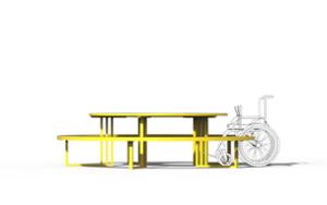 street furniture, park grill, other, picnic set, bench, accessible for disabled, curved, table