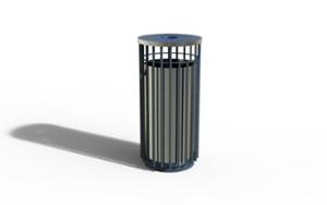 street furniture, canopy roof / lid, litter bin, safety ashtray, small ashtray, steel, side aperture