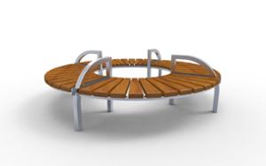 street furniture, horizontal planks, bench, armrest, curved, wood seating