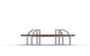 street furniture, horizontal planks, bench, armrest, curved, wood seating