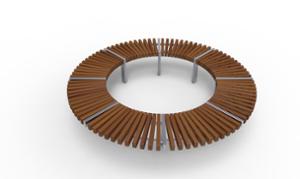 street furniture, bench, curved, wood seating