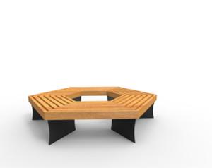 street furniture, bench, curved, wood seating