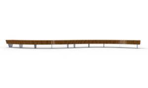 street furniture, bench, price per metre, length measured on longer side, modular, curved, wood seating