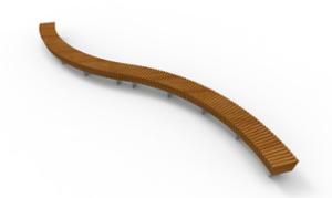 street furniture, bench, price per metre, length measured on longer side, modular, curved, wood seating