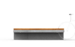 street furniture, concrete, smooth concrete, bench, for wheel, wall top, bicycle stand, wood seating