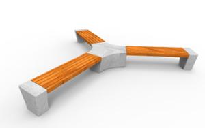street furniture, bench, concrete, smooth concrete, modular, wood seating