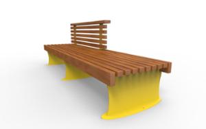 street furniture, bench, seating, logo, wood backrest, wood seating