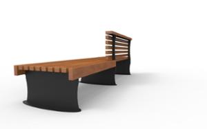 street furniture, bench, seating, logo, wood backrest, wood seating