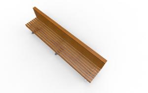 street furniture, seating, logo, wood backrest, wood seating
