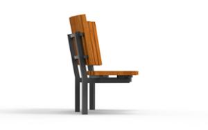 street furniture, price per metre, length measured on longer side, seating, wood backrest, curved, wood seating, high backrest