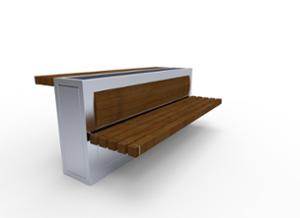 street furniture, planter, bench, seating, logo, wood backrest, wood seating