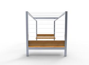 street furniture, other, seating, wood backrest, pergola, wood seating, trelly