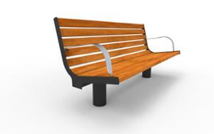 street furniture, seating, wood backrest, armrest, wood seating