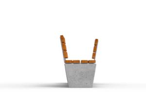 street furniture, seating, concrete, smooth concrete, wall top, wood backrest, wood seating