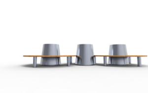 street furniture, price per metre, length measured on longer side, planter, double-sided , bench, seating, curved, wood seating