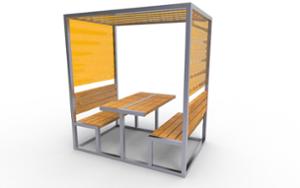 street furniture, other, picnic set, seating, pergola, table, canopy, shade