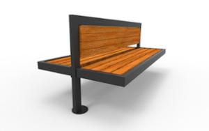 street furniture, double-sided , seating, wood backrest, wood seating