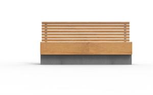 street furniture, seating, logo, wood backrest, wood seating