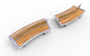street furniture, price per metre, length measured on longer side, double-sided , seating, curved
