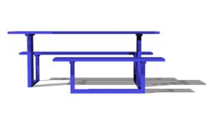 street furniture, picnic set, bench, accessible for disabled, steel seating, table