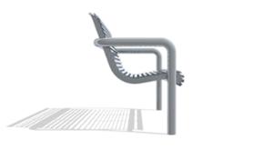 street furniture, seating, logo, steel backrest, armrest, steel seating