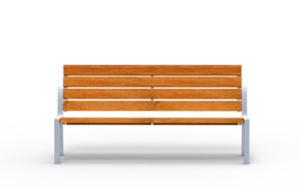 street furniture, seating, logo, wood backrest, wood seating