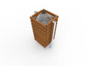 street furniture, litter bin, logo