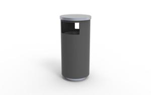 street furniture, litter bin, logo, safety ashtray, steel, side aperture