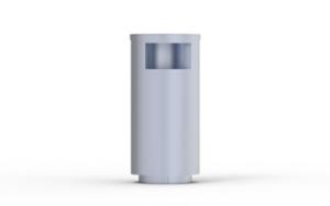 street furniture, litter bin, logo, safety ashtray, steel, side aperture
