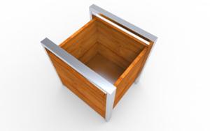 street furniture, planter, wood, mobile (pallet jack compatible), rectangular