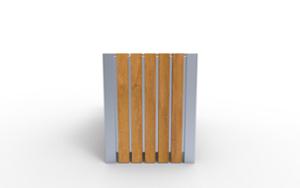 street furniture, planter, wood, logo, mobile (pallet jack compatible), rectangular, steel