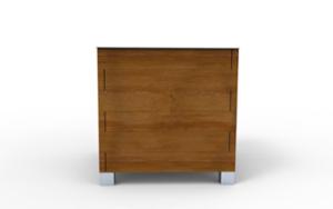 street furniture, planter, wood, logo, mobile (pallet jack compatible), rectangular, steel
